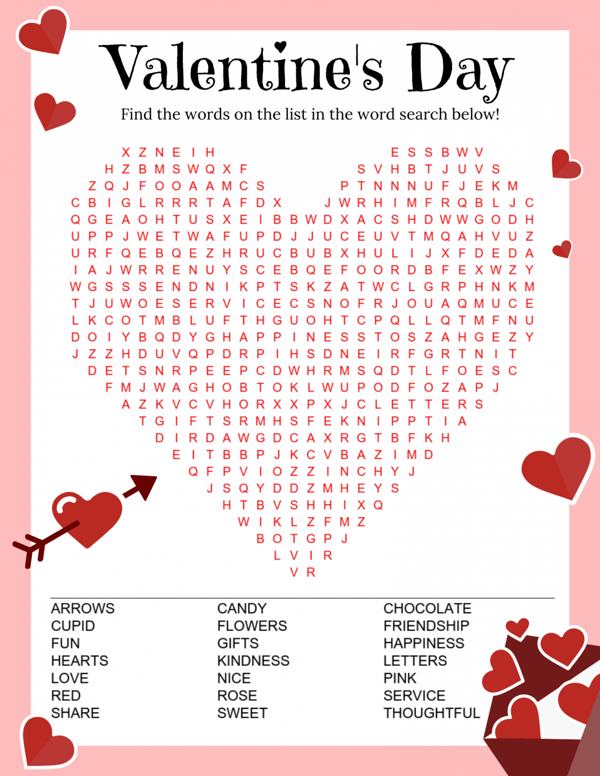 valentines word free printable valentine day word search printable